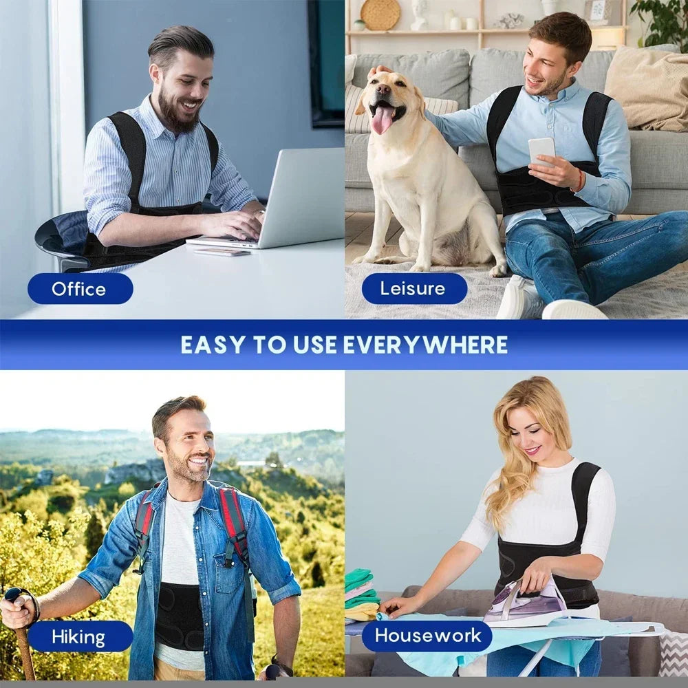 Posture Corrector Brace for Men & Women – Back Support for Remote Workers, Scoliosis & Hunchback Relief